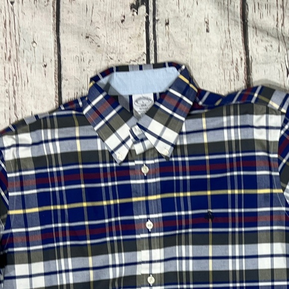 Brooks Brothers Regent Plaid Button Up Preppy Long Sleeve Mens Shirt - Picture 2 of 5